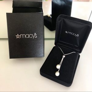 NWT Sterling Silver Cultured Pearl Bypass Necklace